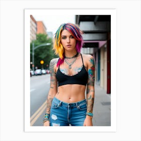 Pretty Punk Girl - Hall-O-Gram Creations 25 Art Print