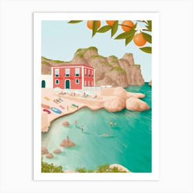 Sicily Illustration, Tonnara Di Scopello Art Print