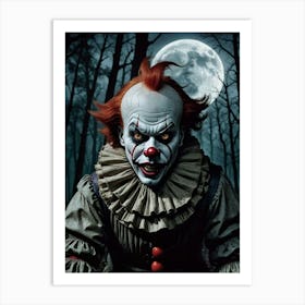 Laughter in the Dark: A Clown’s Game Freaky Clown Art Print