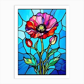 Stained Glass Flower Art Print