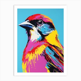 Andy Warhol Style Bird Sparrow 4 Art Print