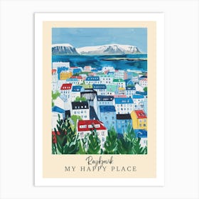 My Happy Place Reykjavik 2 Travel Poster Art Print