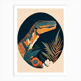Herrerasaurus Terrazzo Style Dinosaur Art Print
