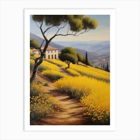 Vintage Tuscany Landscape Art Print