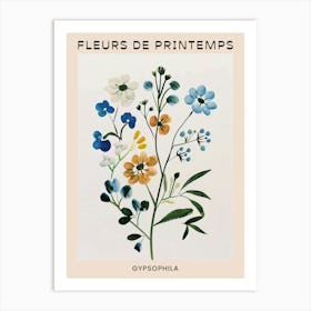 Spring Floral French Poster  Gypsophila 3 Art Print