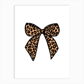 Leopard Print Neutral Bow Art Print