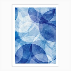 Abstract Blue Circles Art Print