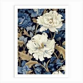 Blue And White Flowers 1 Art Print