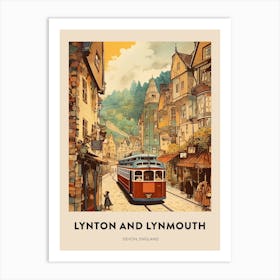 Devon Vintage Travel Poster Lynton And Lynmouth 2 Art Print