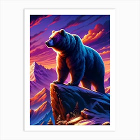 Bear On The Mountain Art Print