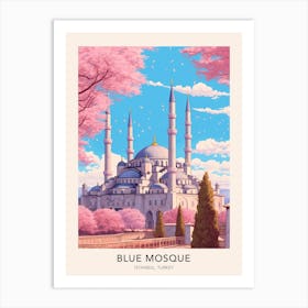 Blue Mosque Istanbul Turkey Travel Poster Art Print