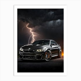 BMW With Lightning Strike Art Print