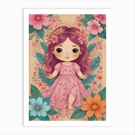 Little Girl With Flowers 1 Art Print