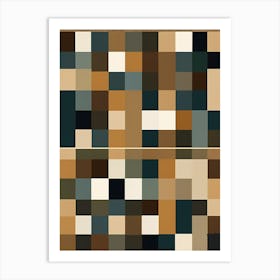 Pixel Squares Quilting Inspired art, 1443 Art Print