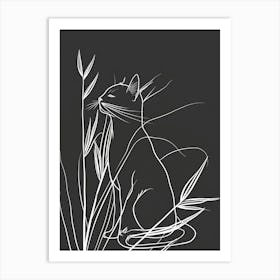 Manx Cat Minimalist Illustration 4 Art Print