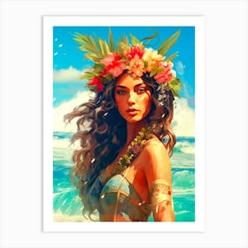 Hawaiian Girl Art Print