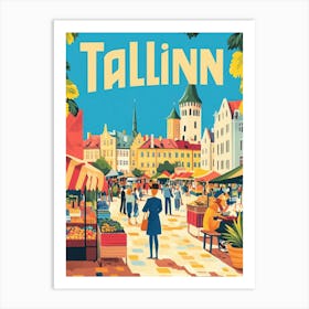 Aihrgdesign A 1970s Inspired Travel Poster For Tallinn 2 Art Print