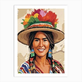 Bolivia girl in local costume wall art print Art Print