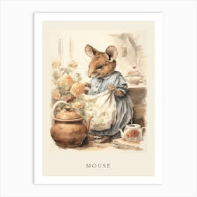 Beatrix Potter Inspired  Animal Watercolour Mouse 2 Art Print