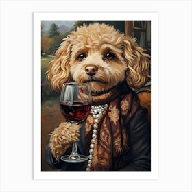 Whimsical Doodle Drinking 1 Art Print