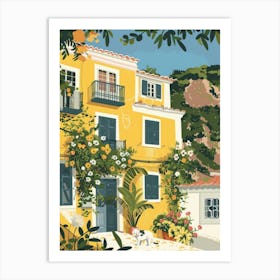 Yellow House In Portugal Art Print