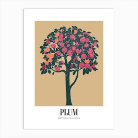 Plum Tree Colourful Illustration 1 Poster Art Print