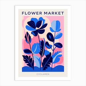 Blue Flower Market Poster Cyclamen 2 Art Print