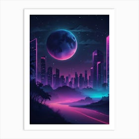 Cityscape At Night Art Print