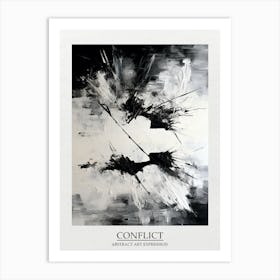 Conflict Abstract Black And White 7 Poster Art Print