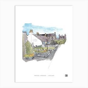 Aberdeen Scotland Art Print - Footdee Village Watercolor Illustration - Scotland Cityscape Wall Art & Gifts Art Print