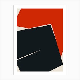 Red And Black Plain Abstract Art Print