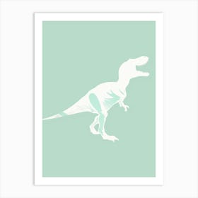 Mint Dinosaur Silhouette 1 Art Print