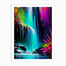 Waterfalls In Forest Water Landscapes Waterscape Bright Abstract 1 Art Print
