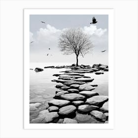 Tree On A Path Art Print