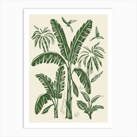 Banana Trees And Birds Art Print