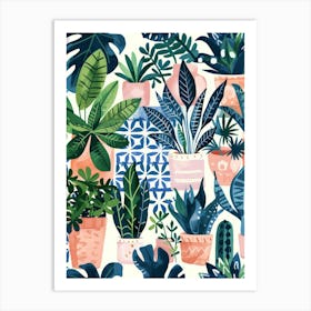 Ferns And Potted Plants Art Print