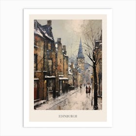 Vintage Winter Painting Poster Edinburgh Scotland 2 Art Print