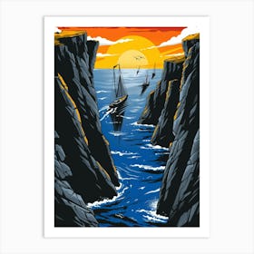 Sunset At The Cliffs Art Print