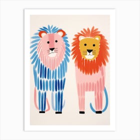 Colourful Kids Animal Art Lion 9 Art Print