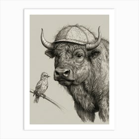 Buffalo And Bird Art Print