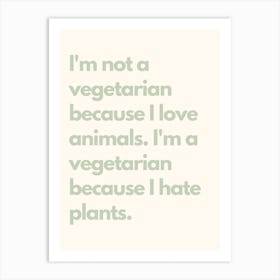 Vegetarian Sage Kitchen Typography Art Print