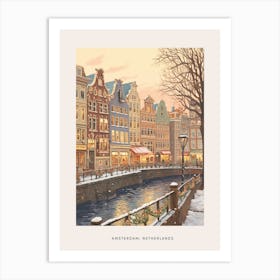 Vintage Winter Poster Amsterdam Netherlands 5 Art Print