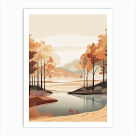 Autumn , Fall, Landscape, Inspired By National Park in the USA, Lake, Great Lakes, Boho, Beach, Minimalist Canvas Print, Travel Poster, Autumn Decor, Fall Decor 10 Art Print