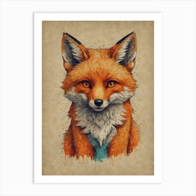 Fox Painting Art Print