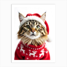 Christmas Cat 5 Art Print