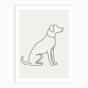 Dog Sitting On A White Background Art Print