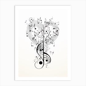 Musical Note Hearts 1 Art Print