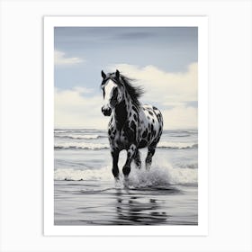 A Horse Oil Painting In  Maldives Beaches, Maldives, Portrait 3 Art Print