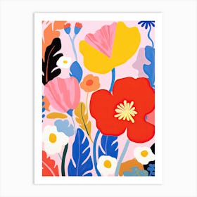 Petal Palette Fiesta; Flower Market Dance Art Print