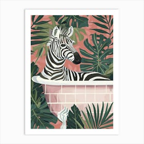 Bathtub Zebra Mid Century Art Print